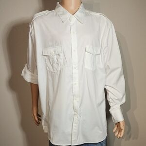 Port Authority Men's White Casual Button Down Shirt